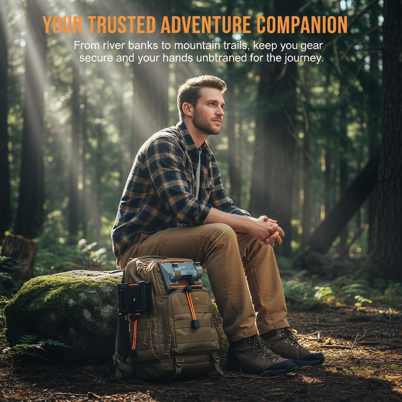 Outdoor Adventure Kayak - กลางแจ้ง 360 ° ที่ยึดคันเบ็ดแบบหมุนได้พร้อมคลิปหนีบเข็มขัด ระบบล็อคแบบสไลด์ ใช้งานได้โดยไม่ต้องใช้มือ