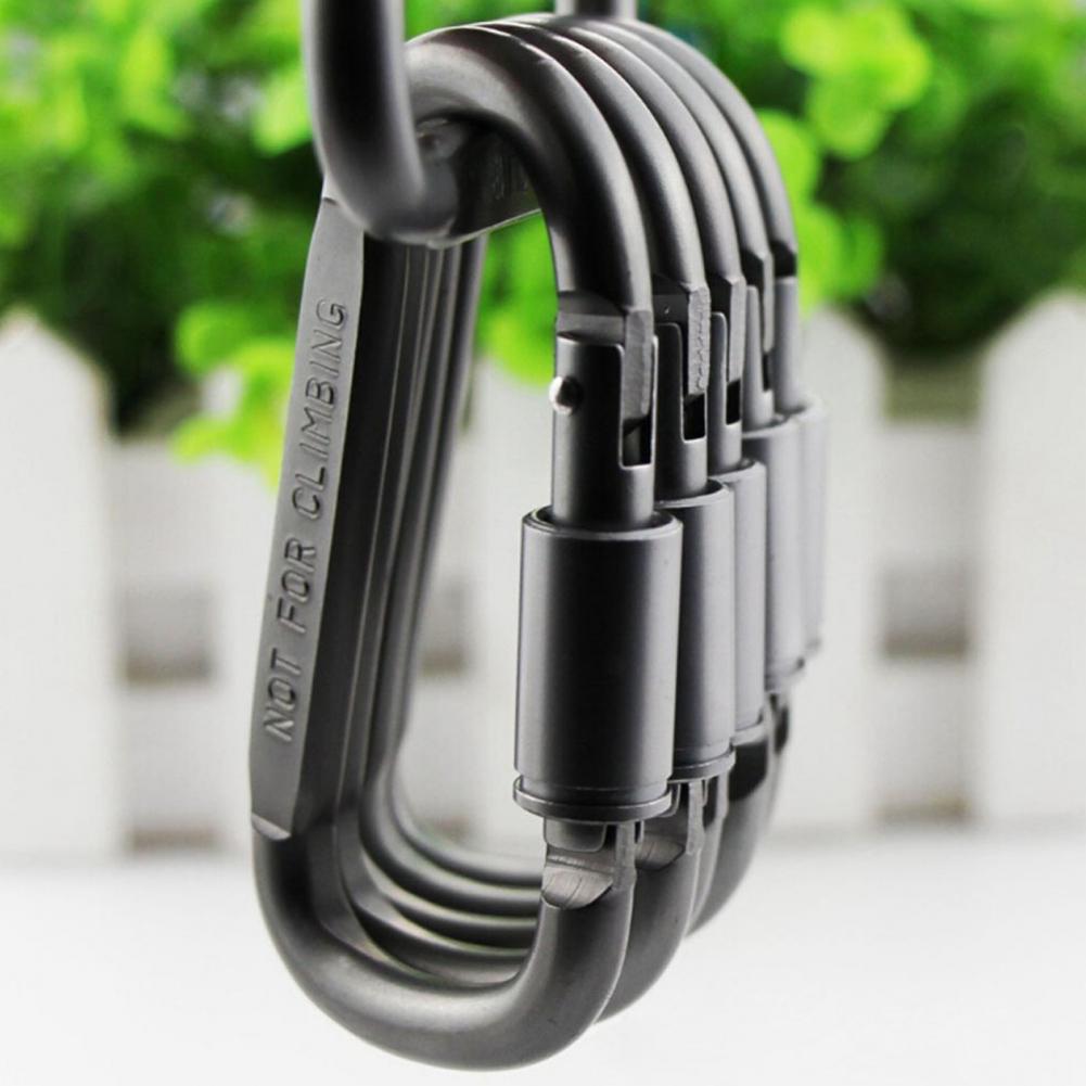 Carabiner Locking D - คลิปคาราบิเนอร์ขนาดเล็ก 6 ชิ้น ชุดคาราบิเนอร์ล็อค คลิปห่วง D