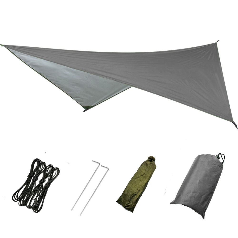 Hammock Rain Tarp - ผ้าใบกันฝนคุณภาพดีที่สุด ขนาด 230*210 ซม. สำหรับแคมป์ปิ้ง ผ้าใบกันน้ำสีเงิน