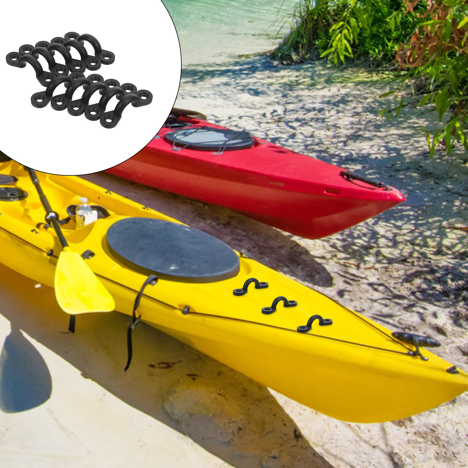 Outdoor Adventure Kayak - ชุดอุปกรณ์ยึดเรือคายัค 20 ชิ้น แผ่นยึดตาไก่ไนลอน สำหรับเรือคายัค เรือแคนู