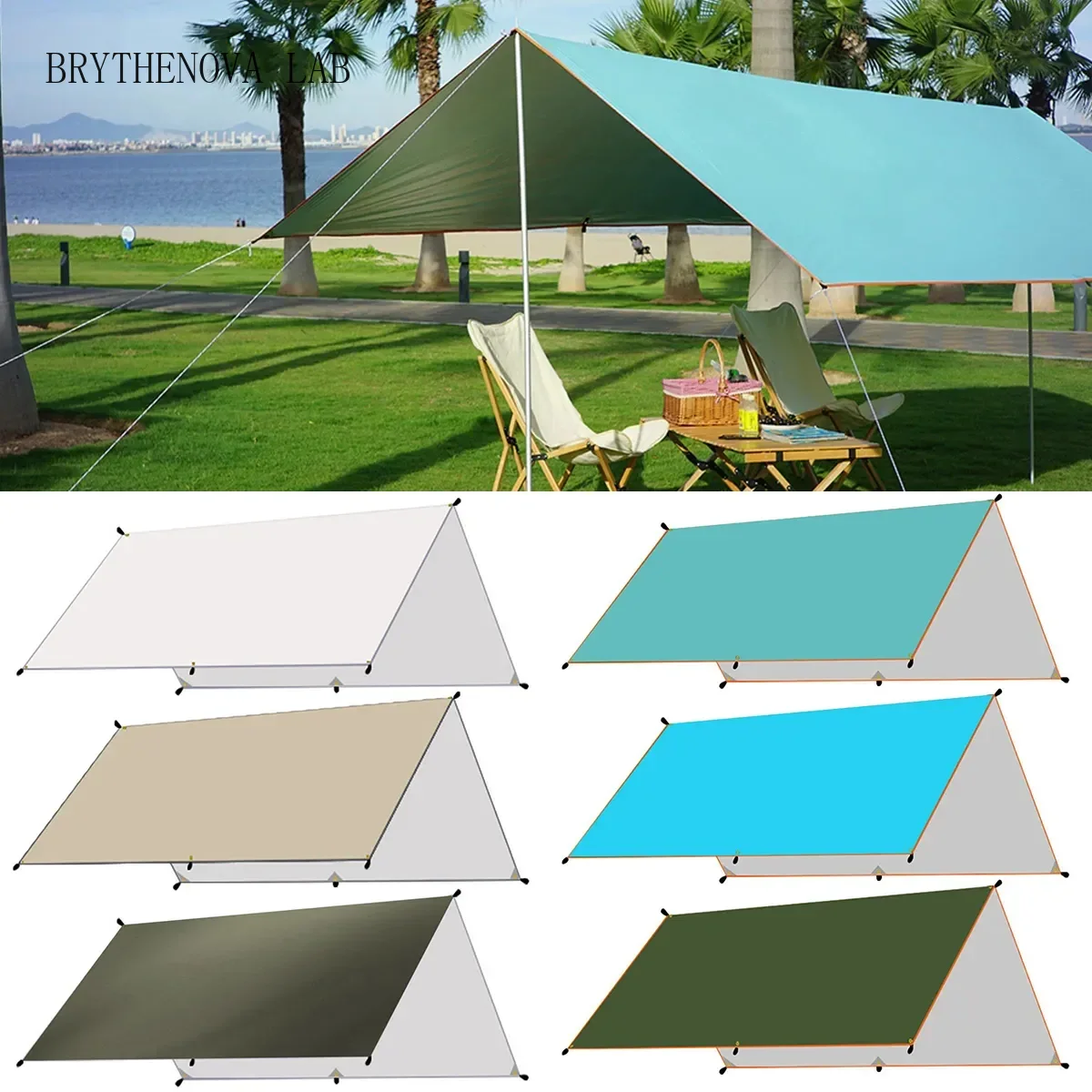 Hammock Rain Tarp - ผ้าใบกันน้ำสำหรับตั้งแคมป์ เต็นท์ แฮมมอค ผ้าคลุมกันฝน ป้องกันรังสียูวี แผ่นรองพื้น
