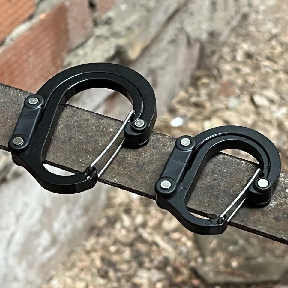 Carabiner Locking D - คลิปเกียร์ไฮบริดสำหรับตั้งแคมป์คาราบิเนอร์ชนิด D คลิปตะขอหมุนแบบไม่ล็อคคลิปที่แข็งแกร่งสำหรับตกปลากระเป๋าเป้สะพายหลังท่องเที่ยวคลิปคาราบิเนอร์