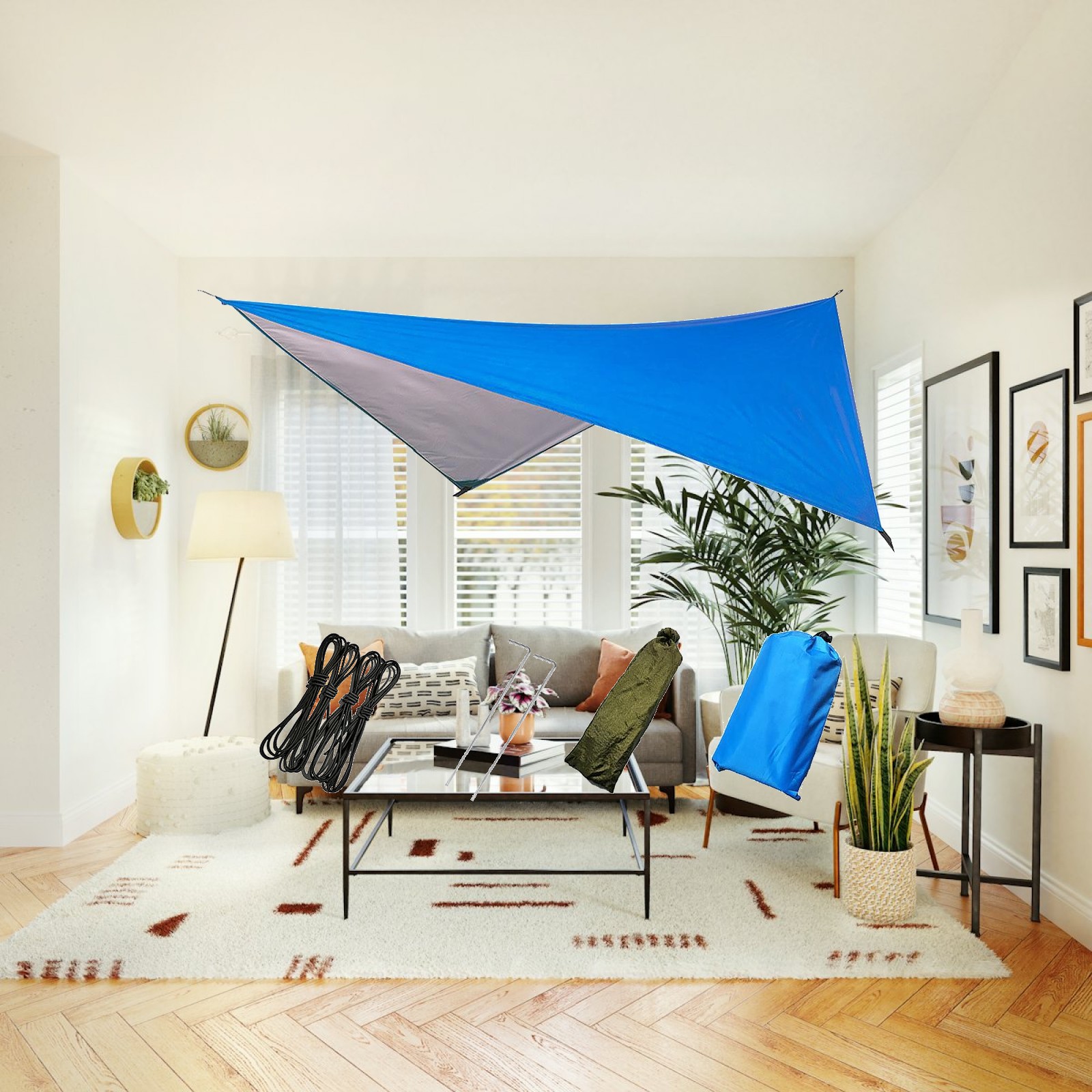 Hammock Rain Tarp - ผ้าใบกันน้ำสำหรับเปลญวน เต็นท์ หรือใช้เป็นผ้าคลุมกันฝน เหมาะสำหรับการเดินป่า ตั้งแคมป์ ตกปลา