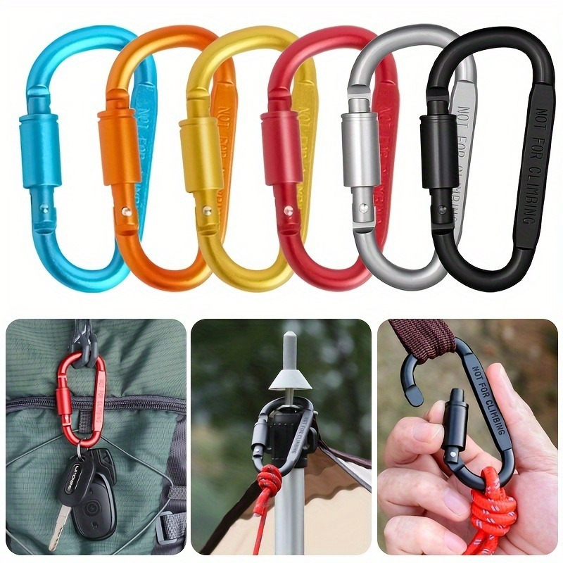 Carabiner Locking D - คาราไบเนอร์อะลูมิเนียมอัลลอย 1/4 ชิ้น น้ำหนักเบา ห่วงรูปตัว D