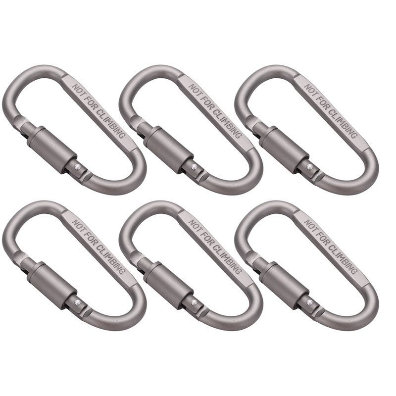 Carabiner Locking D - 6Pcs อลูมิเนียม Carabiner คลิป D-Ring ล็อคทนทานและ
