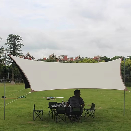 Hammock Rain Tarp - ผ้าใบคลุมเต็นท์แคมป์ปิ้ง, ผ้าคลุมกันฝนสำหรับเปลญวน, ที่พักพิงกลางแจ้งอเนกประสงค์สำหรับการตั้งแคมป์และการเดินป่า, กันสาดพกพา
