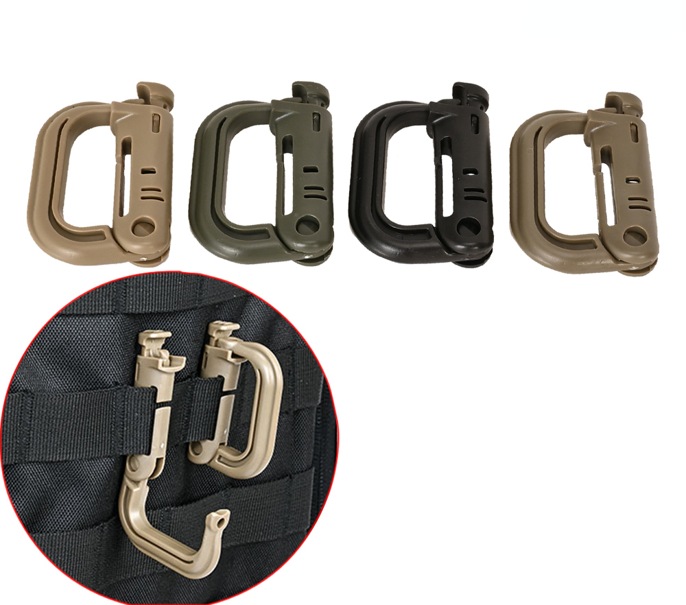 Carabiner Locking D - ยุทธวิธี D แหวนล็อค 2 pcs หัวเข็มขัด