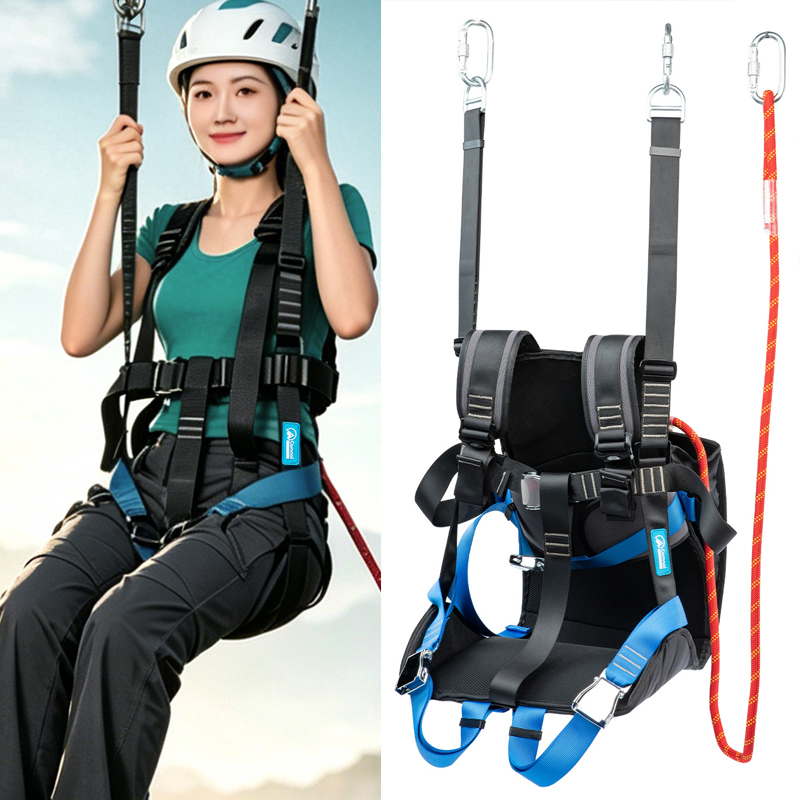 Outdoor Adventure Ziplines & Waterfall - ที่นั่งนิรภัยสำหรับซิปไลน์กลางแจ้งที่สูงพิเศษ, บริการผจญภัยในพื้นที่ชมวิวพาราไกลเดอร์พร้อมชุดสายรัดนิรภัยสำหรับการเล่นชิงช้าบนหน้าผา, P991