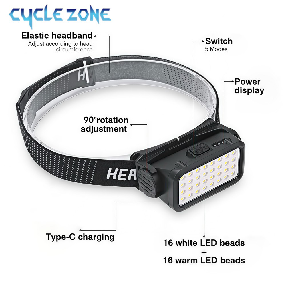 ไฟหน้าแบบชาร์จไฟได้พร้อม 32 LE - Outdoor Adventure Walks บทวิจารณ์และราคา