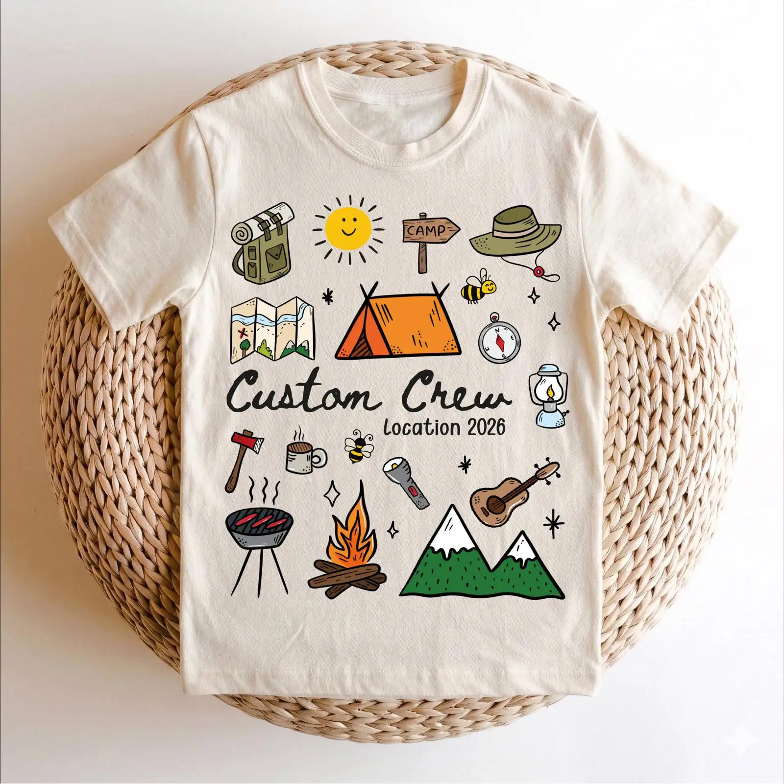 เสื้อยืด Custom Camping Crew 2 - Outdoor Adventure Group บทวิจารณ์และราคา
