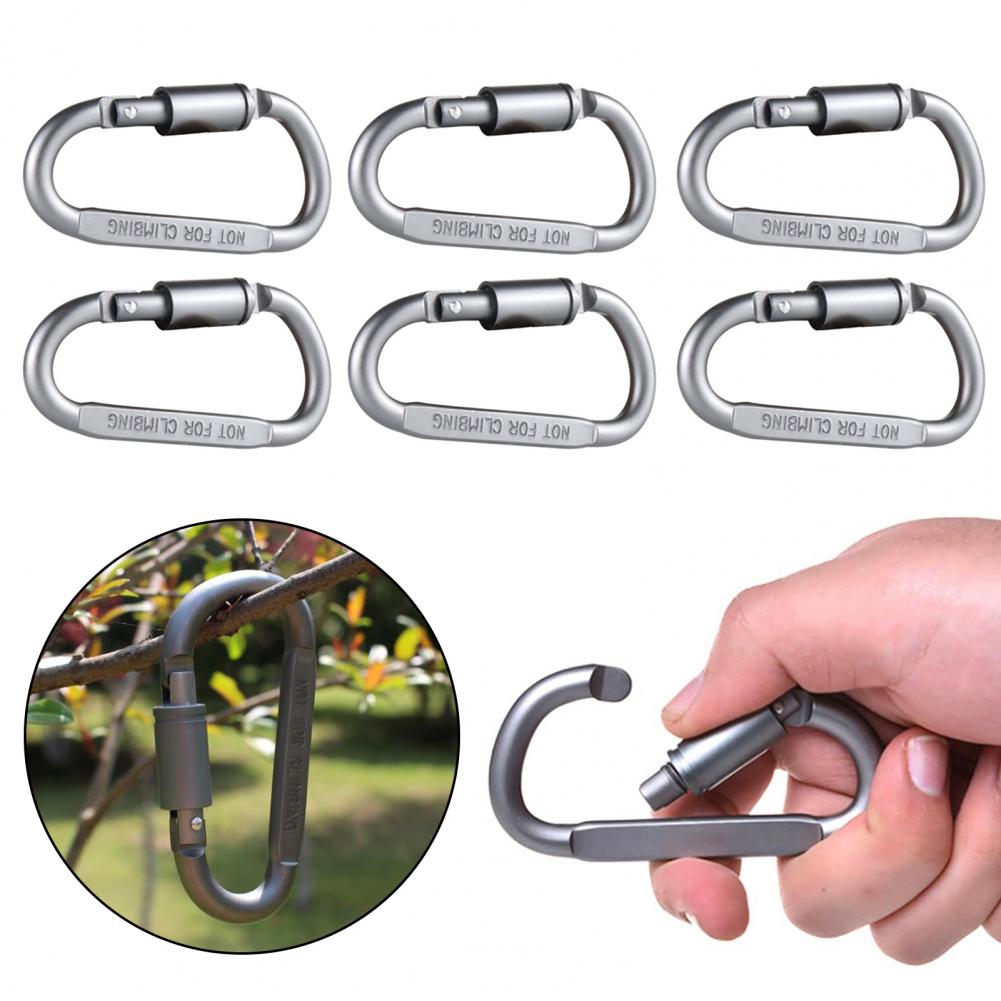 คลิปคาราบิเนอร์ขนาดเล็ก 6 ชิ้น - Carabiner Locking D บทวิจารณ์และราคา
