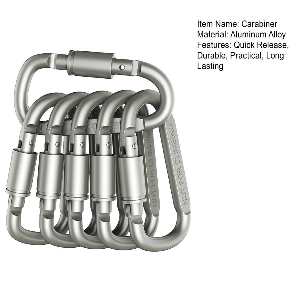คลิปคาราบิเนอร์ขนาดเล็ก 6 ชิ้น - Carabiner Locking D บทวิจารณ์และราคา