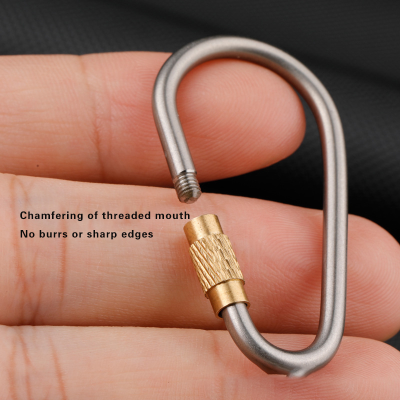 คาราบิเนอร์โลหะผสมไทเทเนียมพร้ - Carabiner Locking D บทวิจารณ์และราคา