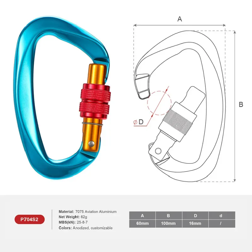 คาราไบเนอร์รูปตัว D แบบมืออาชี - Carabiner Locking D บทวิจารณ์และราคา