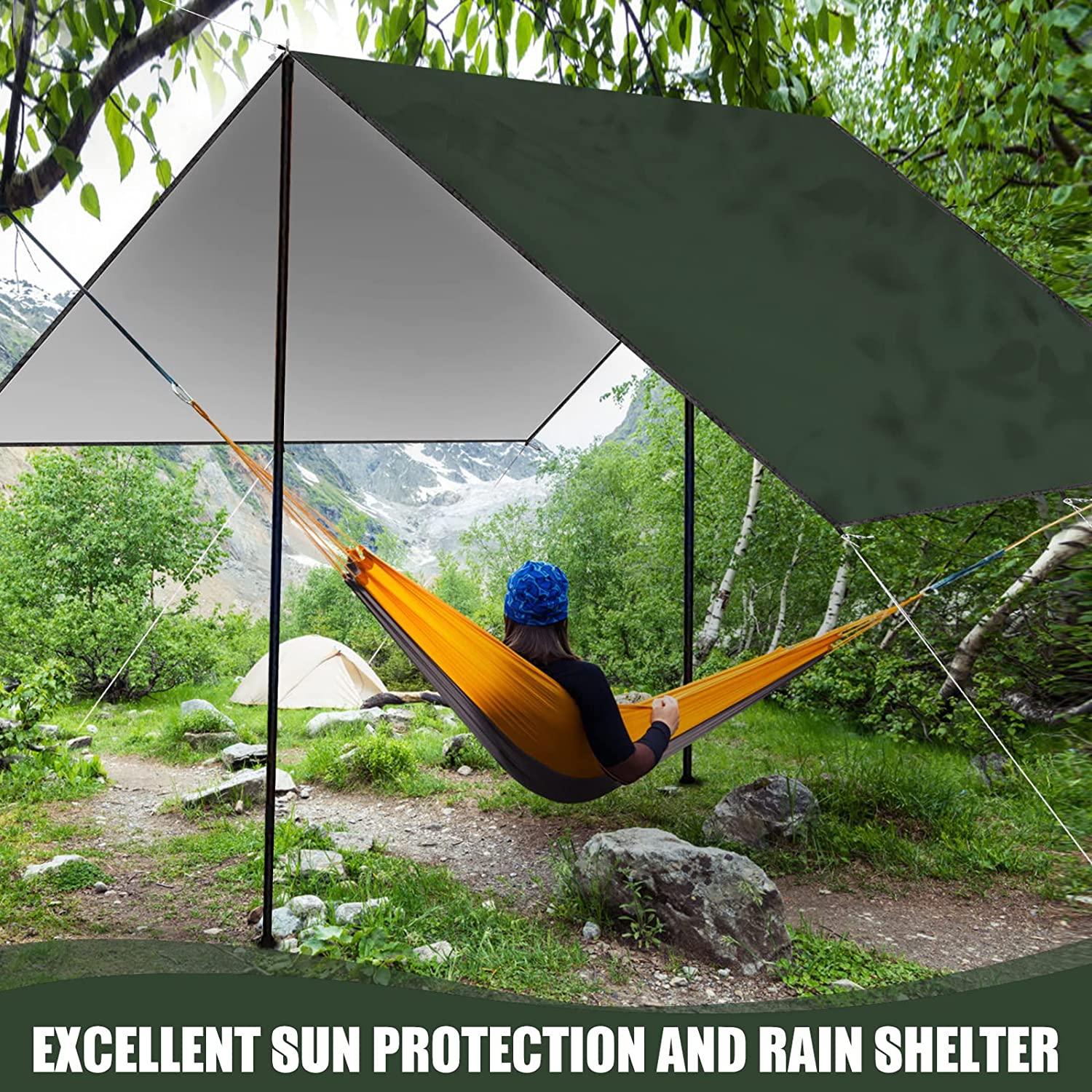 ผ้าใบกันน้ำสำหรับตั้งแคมป์ปี 2 - Hammock Rain Tarp บทวิจารณ์และราคา