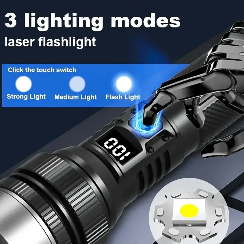 900000LM ไฟฉาย LED ทรงพลังแบบช - Outdoor Adventure And Travel บทวิจารณ์และราคา