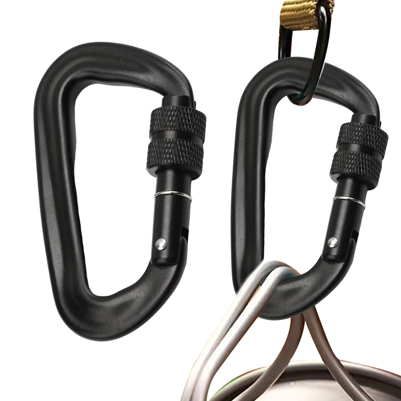คาราบิเนอร์คลิป 2 ชิ้น อลูมิเน - Carabiner Locking D บทวิจารณ์และราคา