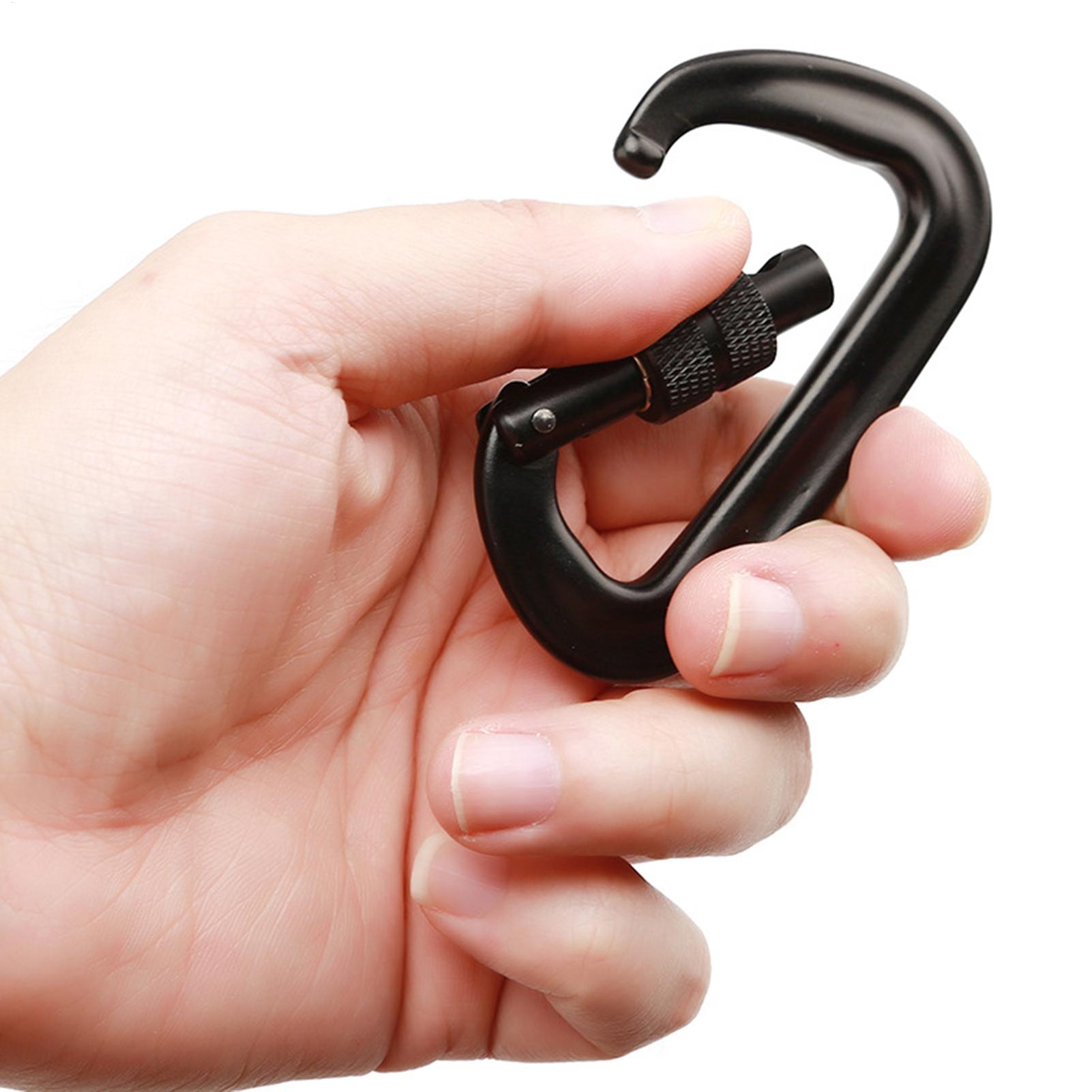 คาราบิเนอร์คลิป 2 ชิ้น อลูมิเน - Carabiner Locking D บทวิจารณ์และราคา