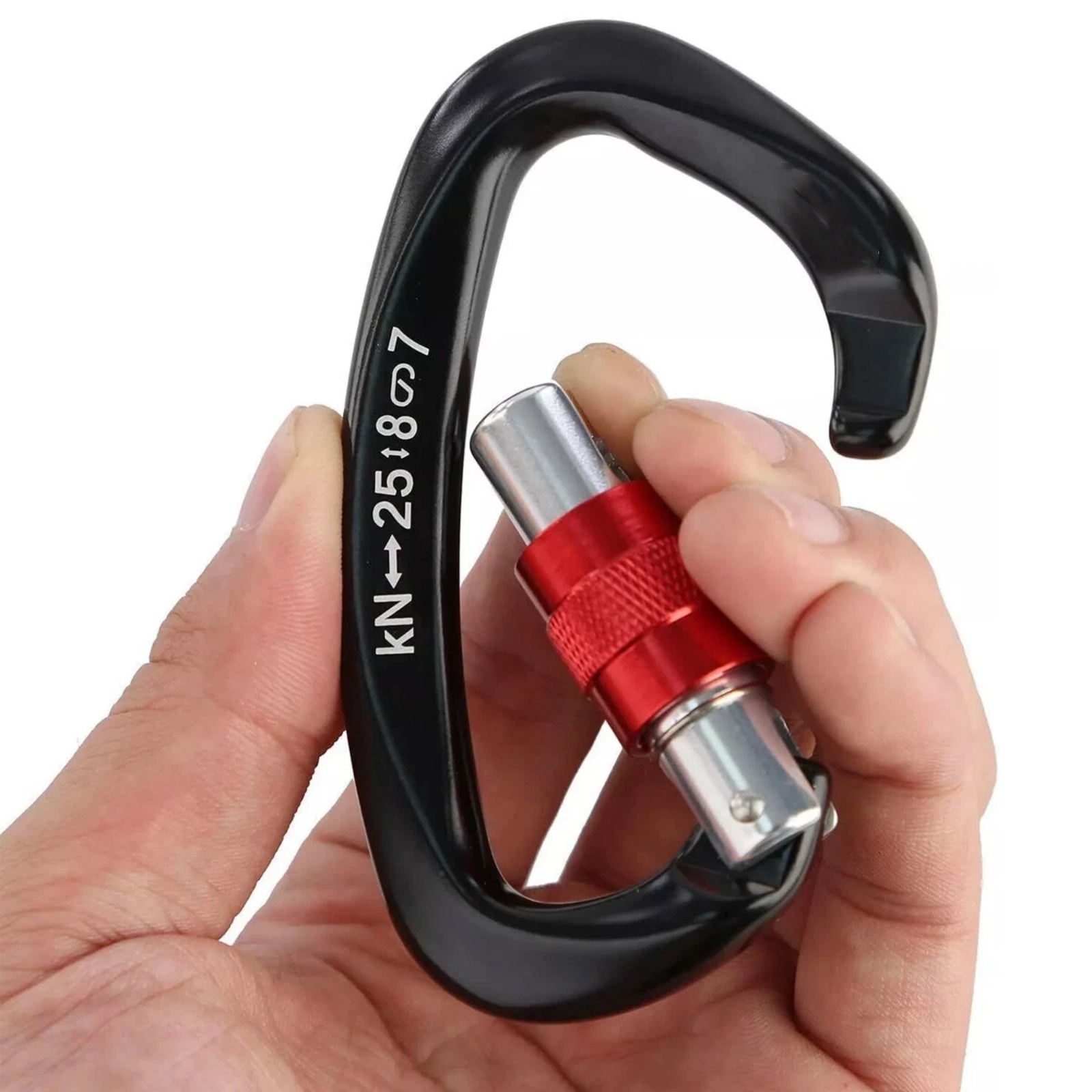ชุดคาราไบเนอร์อะลูมิเนียมรูปตั - Carabiner Locking D บทวิจารณ์และราคา