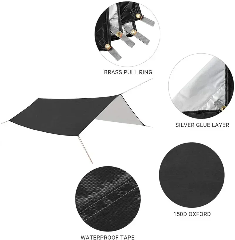 เปลญวนแคมป์ปิ้งพร้อมผ้าใบกันน้ - Hammock Rain Tarp บทวิจารณ์และราคา