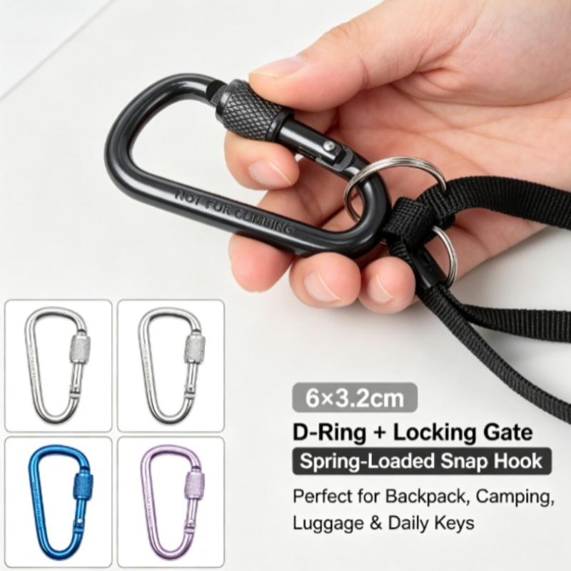 คาราบิเนอร์รูปตัว D ทำจากอลูมิ - Carabiner Locking D บทวิจารณ์และราคา