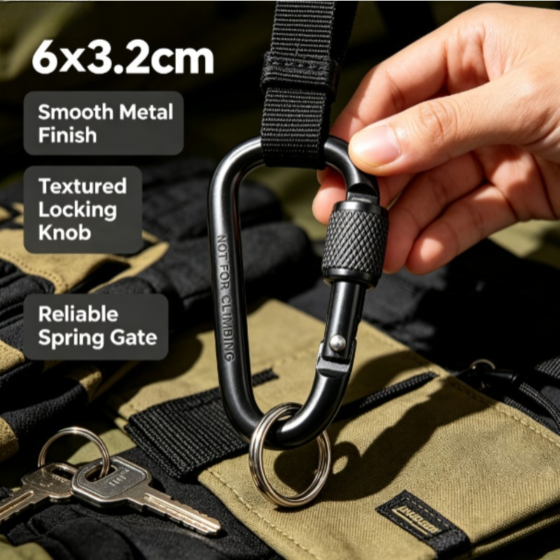 คาราบิเนอร์รูปตัว D ทำจากอลูมิ - Carabiner Locking D บทวิจารณ์และราคา