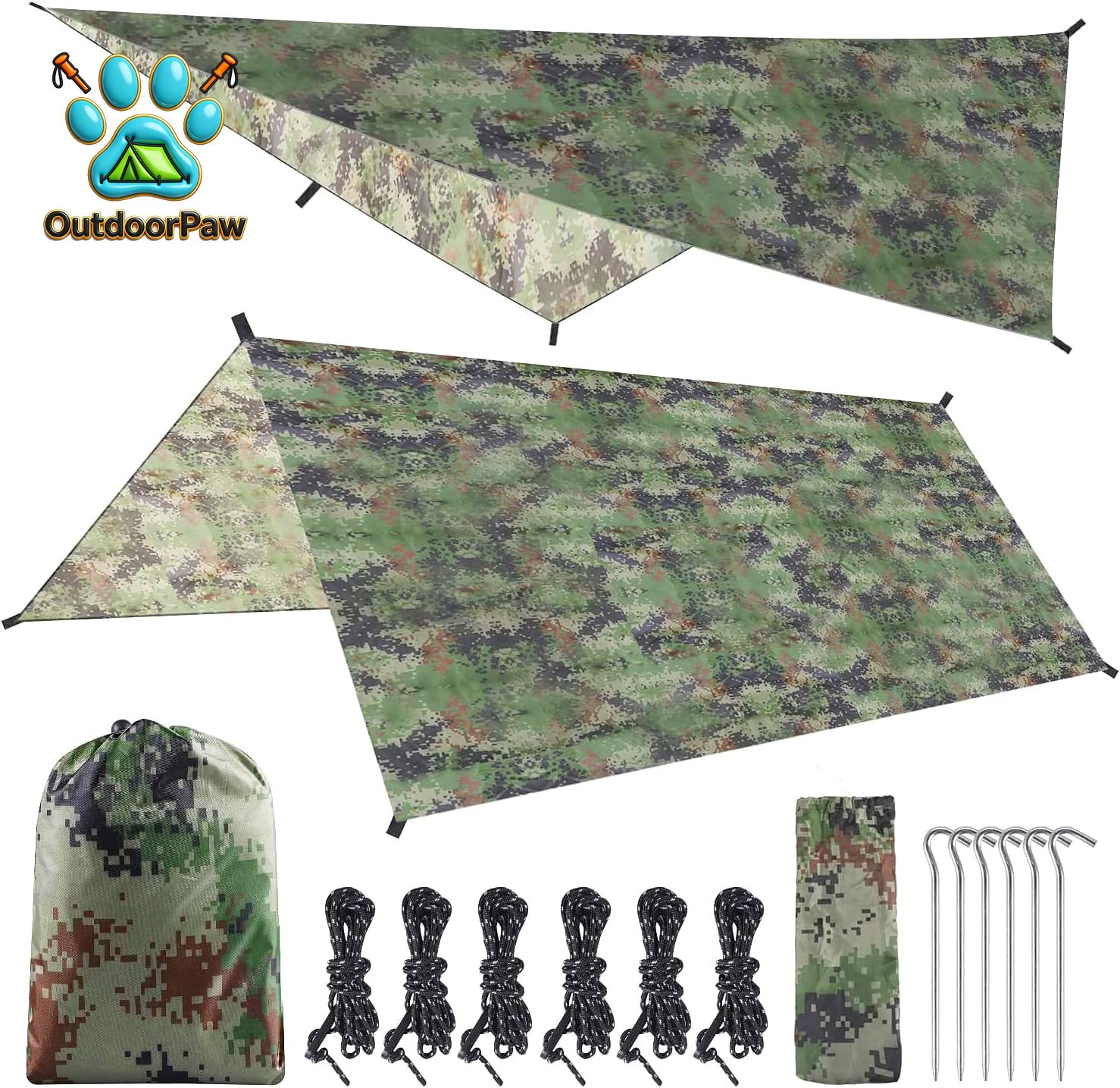 ผ้าใบคลุมเต็นท์กันฝนแบบแฮมมอค  - Hammock Rain Tarp บทวิจารณ์และราคา